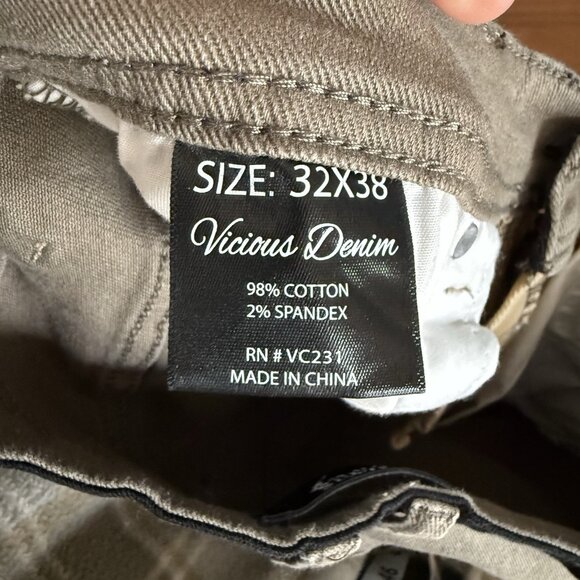Vicious Denim Slim Flare Stacked Jeans Size 32 X 36.5 Colorblock - Picture 7 of 7